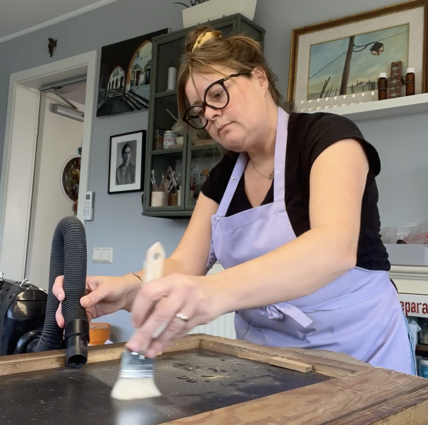 Travaux de restauration d’un cadre